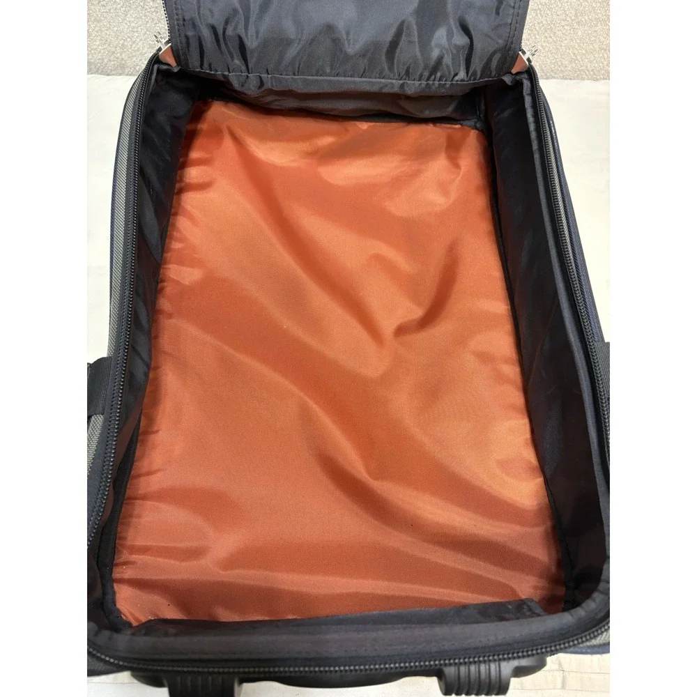 Eddie Bauer Rolling Hard Bottom Duffel Bag Suitcase Carry On Blue Olive 21